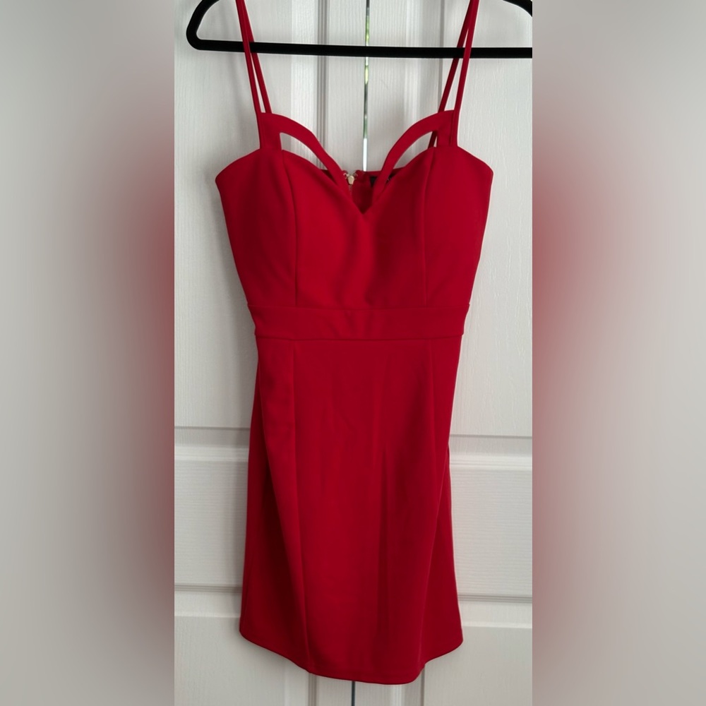 PRIVYWOMENS DRESS, RED, size medium